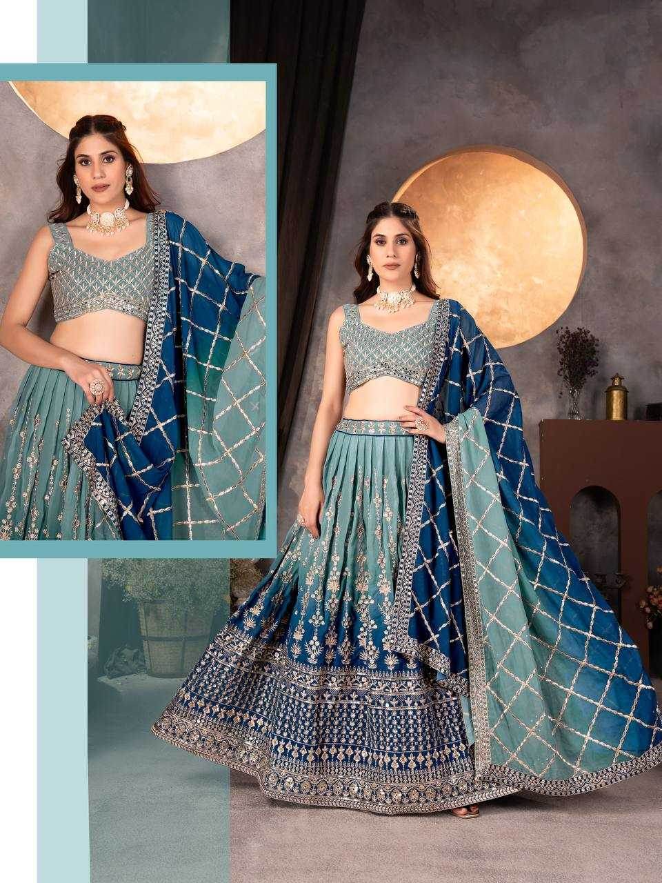 Faux Georgette Lehenga With Cancan - MYLUXURY LANE ENTERPRISE