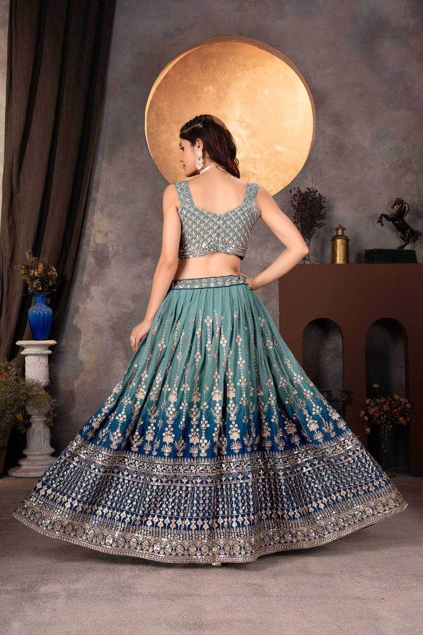 Faux Georgette Lehenga With Cancan - MYLUXURY LANE ENTERPRISE