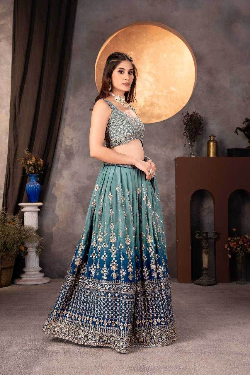 Faux Georgette Lehenga With Cancan - MYLUXURY LANE ENTERPRISE