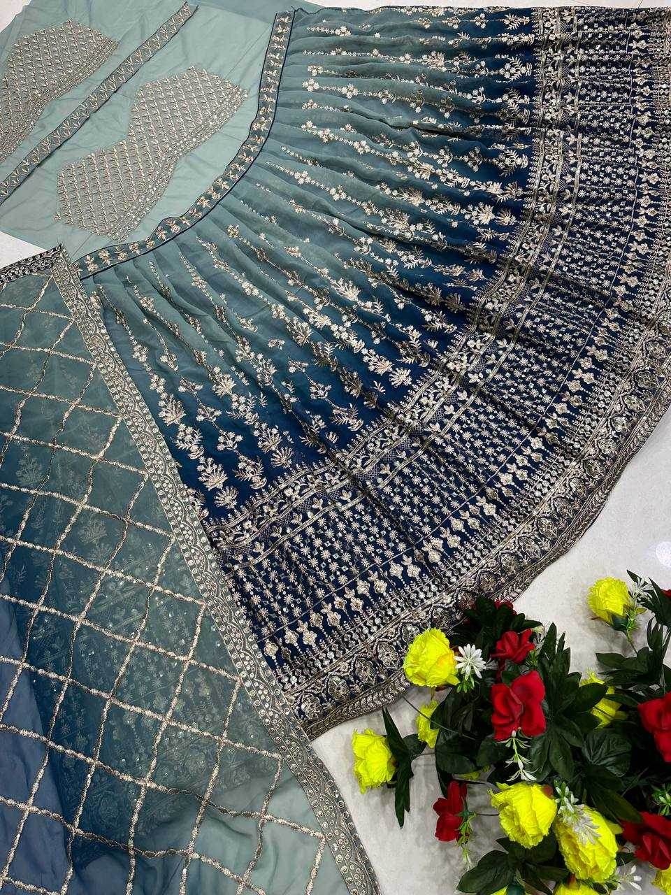 Faux Georgette Lehenga With Cancan - MYLUXURY LANE ENTERPRISE