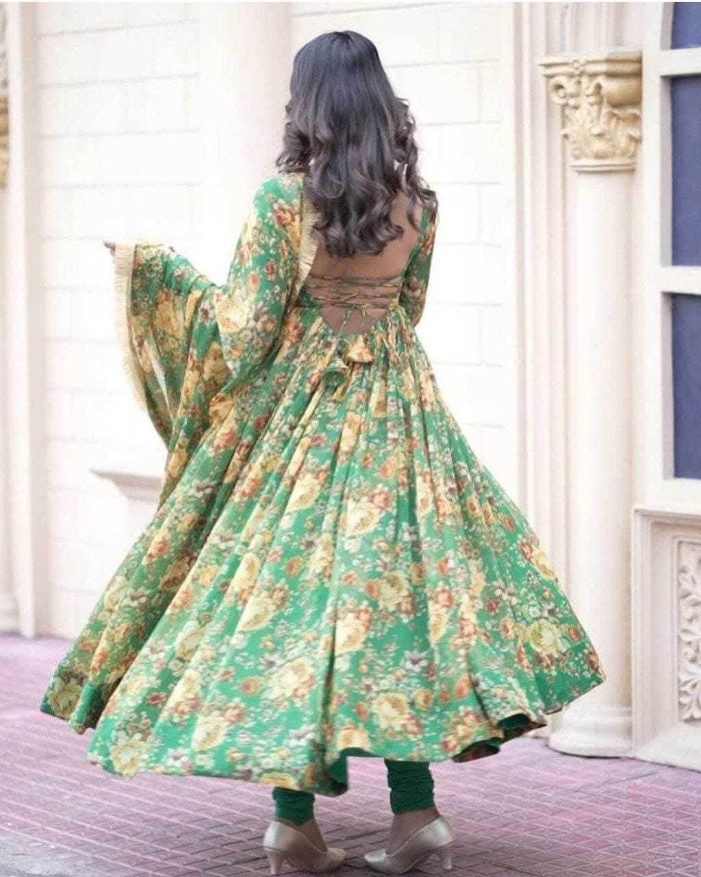 FAUX GEORGETTE GOWN - MYLUXURY LANE ENTERPRISE