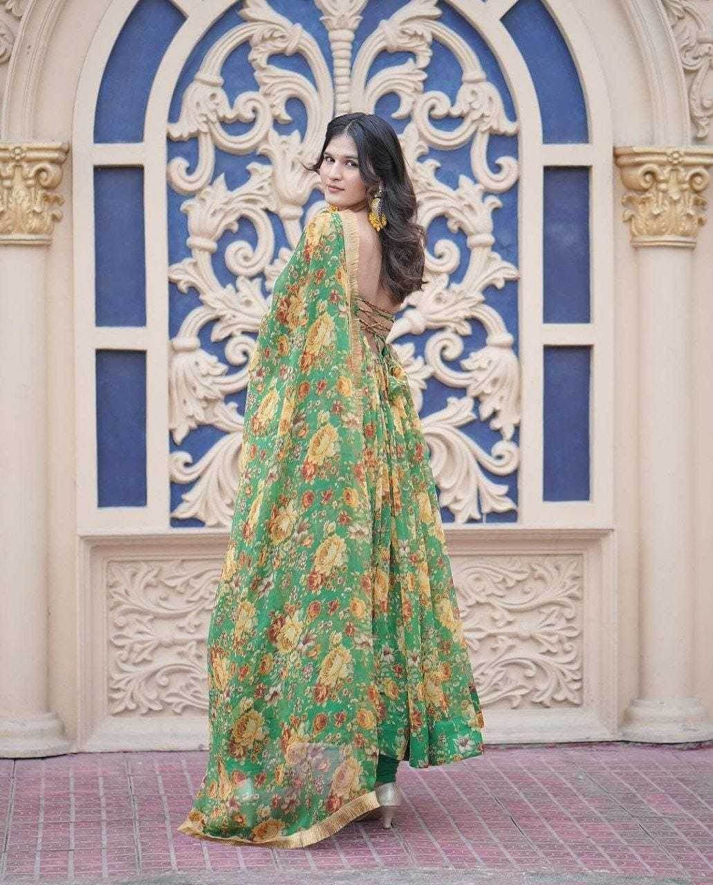 FAUX GEORGETTE GOWN - MYLUXURY LANE ENTERPRISE