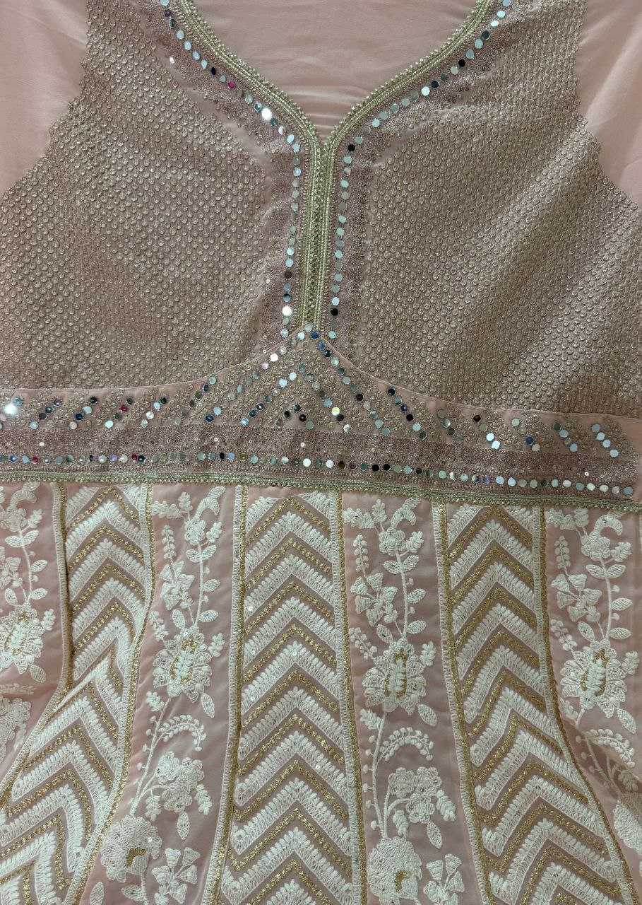 Faux Georgette Embroidery Anarkali Party Long Sequin Gown - MYLUXURY LANE ENTERPRISE