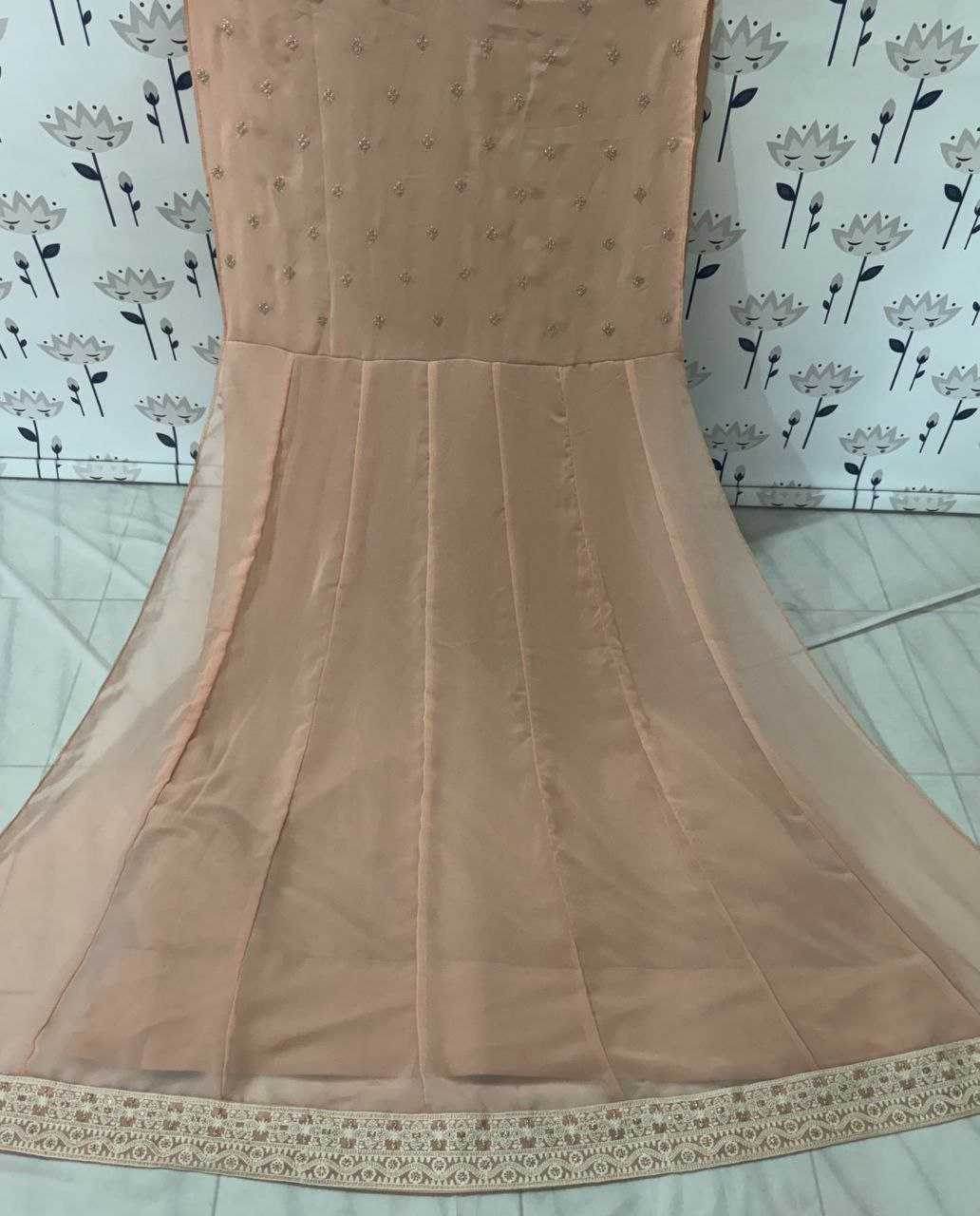 Faux Georgette Embroidery Anarkali Party Long Sequin Gown - MYLUXURY LANE ENTERPRISE