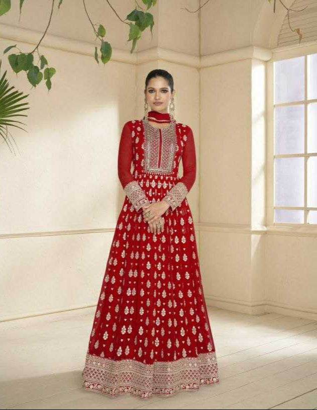 Faux Georgette Embroidery Anarkali Long Sequin Gown - MYLUXURY LANE ENTERPRISE