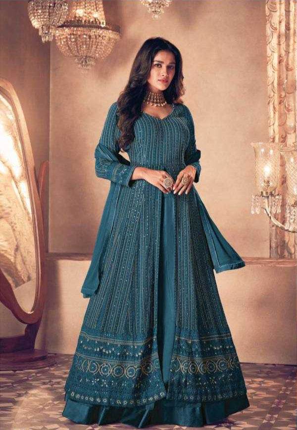 Faux Georgette Embroidery Gown - MYLUXURY LANE ENTERPRISE