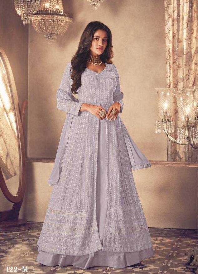 Faux Georgette Embroidery Gown - MYLUXURY LANE ENTERPRISE