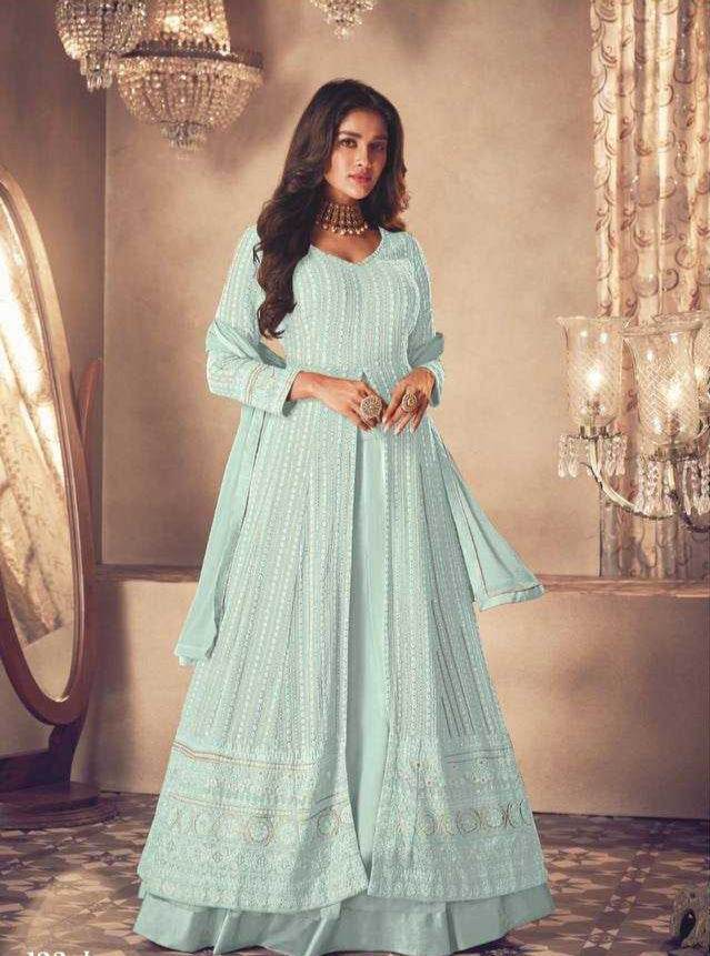 Faux Georgette Embroidery Gown - MYLUXURY LANE ENTERPRISE