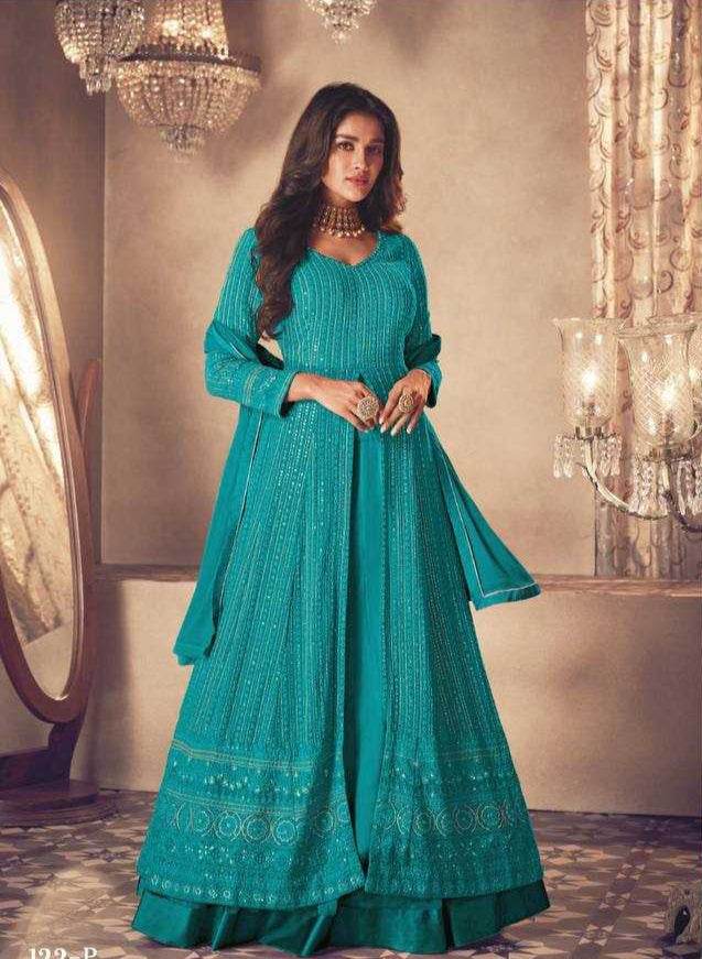 Faux Georgette Embroidery Gown - MYLUXURY LANE ENTERPRISE