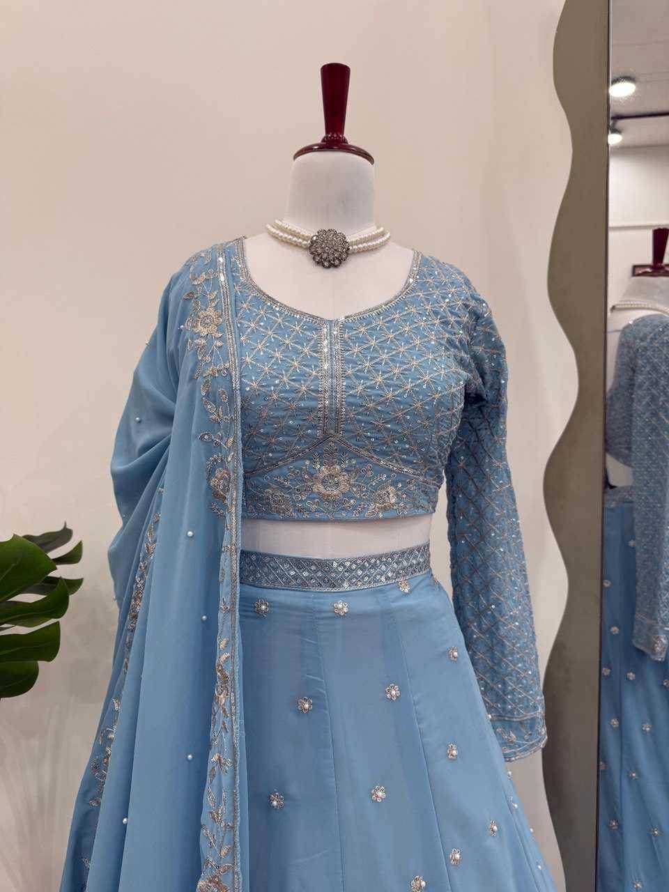 Elegant Net Sequins Lehenga for Festive Occasions - MYLUXURY LANE ENTERPRISE