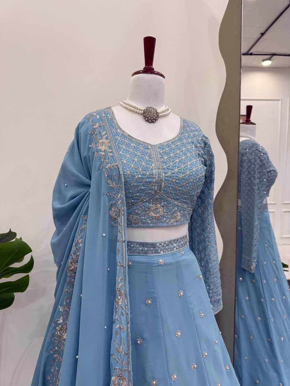 Elegant Net Sequins Lehenga for Festive Occasions - MYLUXURY LANE ENTERPRISE