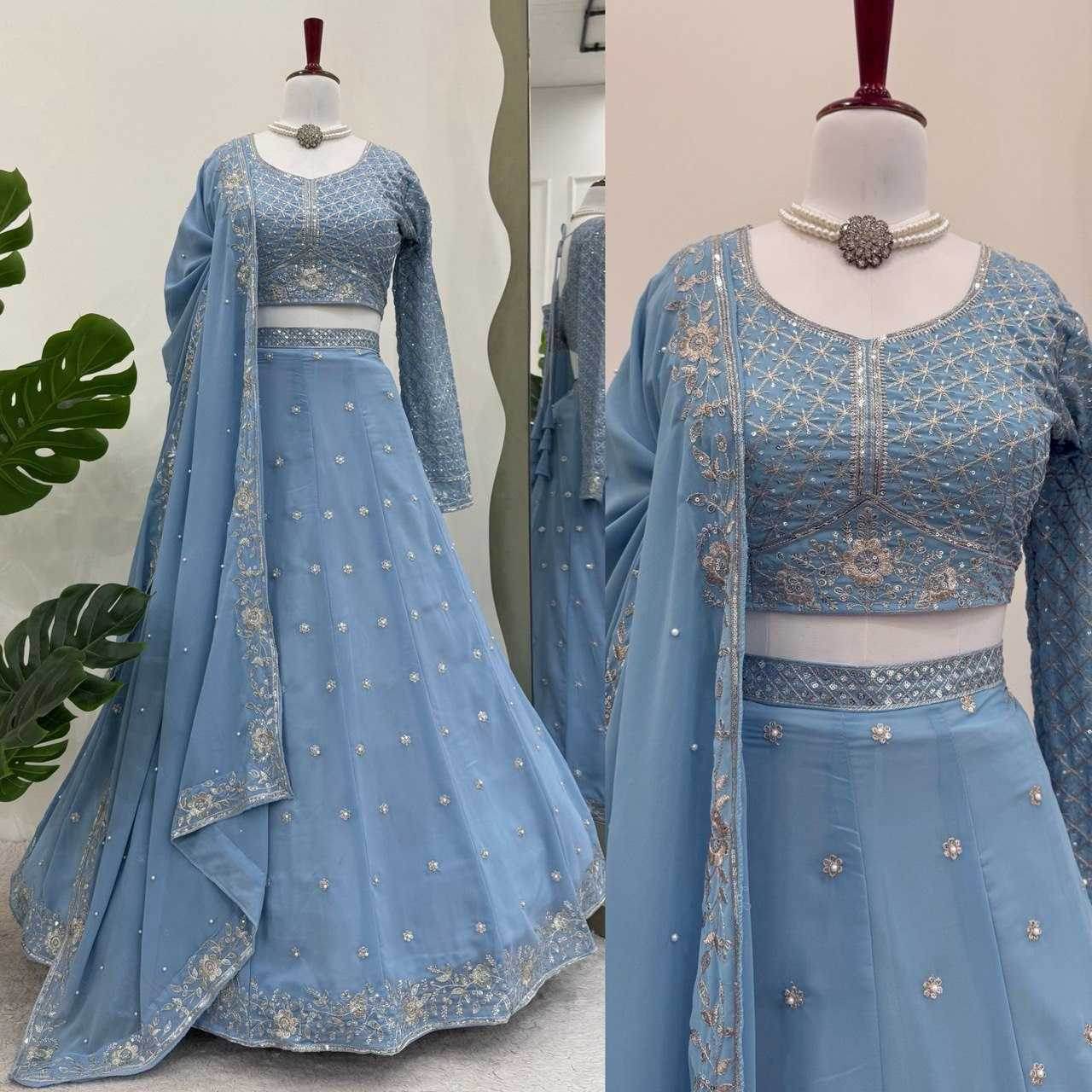 Elegant Net Sequins Lehenga for Festive Occasions - MYLUXURY LANE ENTERPRISE
