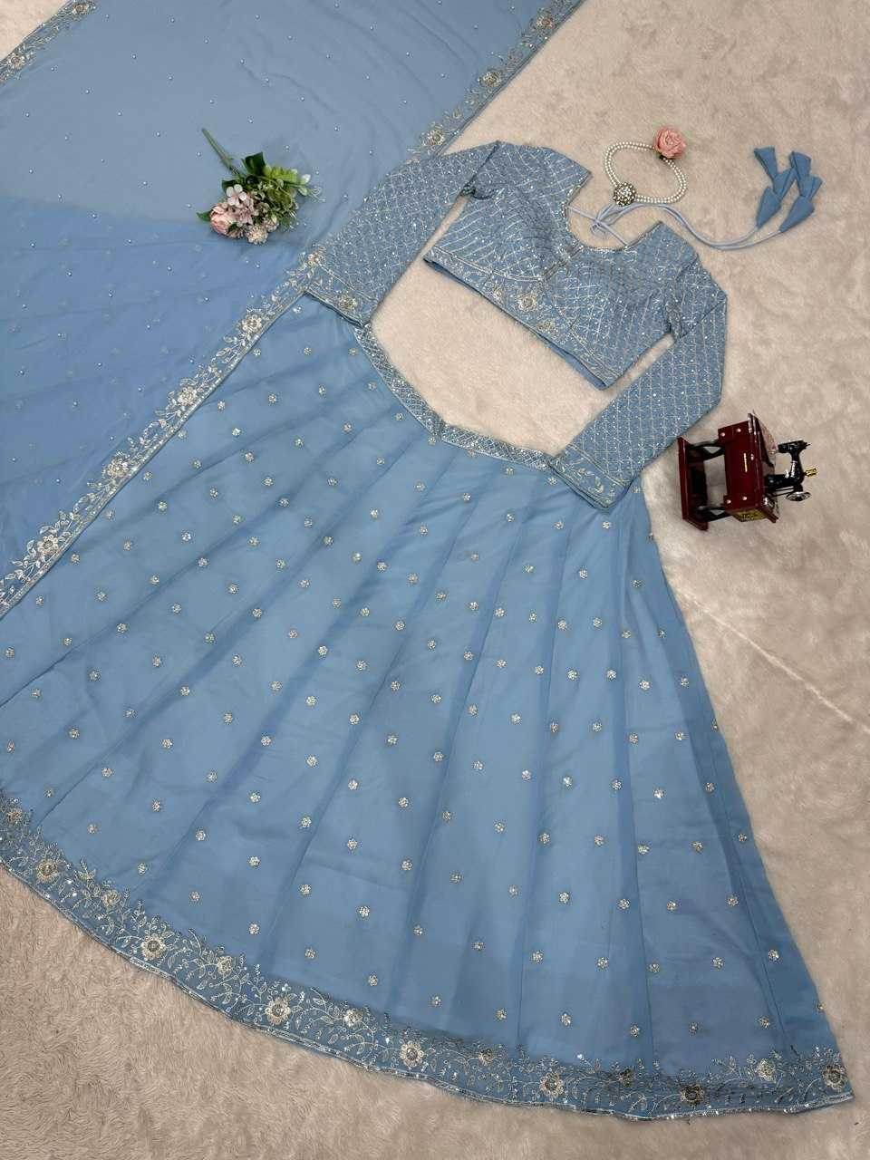 Elegant Net Sequins Lehenga for Festive Occasions - MYLUXURY LANE ENTERPRISE