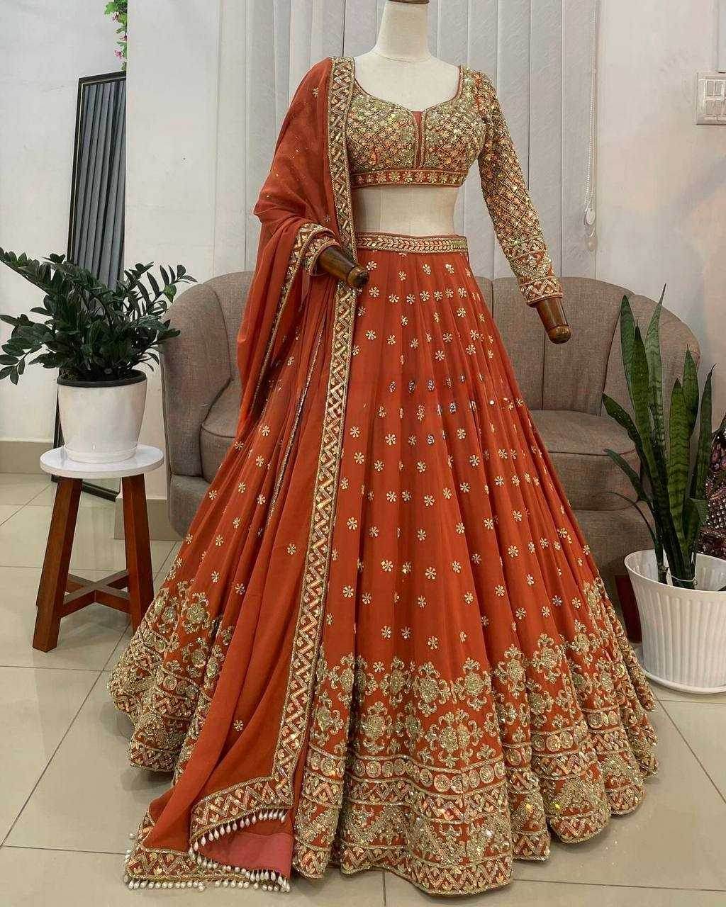 Faux Georgette Embroidered Lehenga Navratri Chaniya Choli - MYLUXURY LANE ENTERPRISE