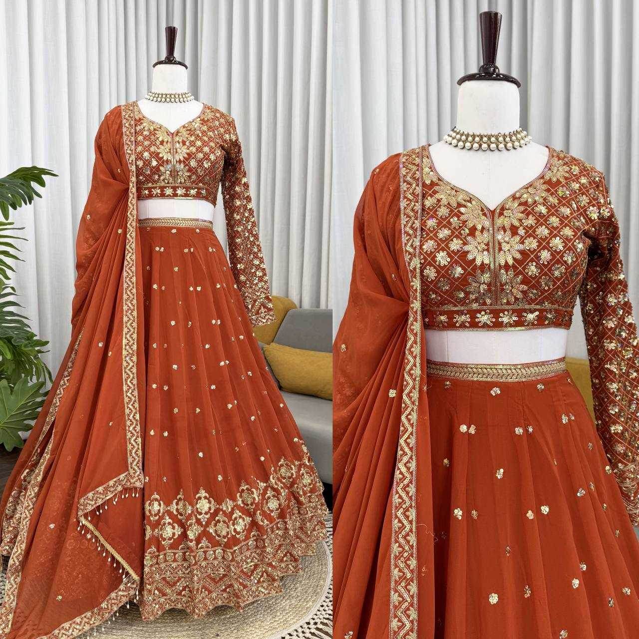 Faux Georgette Embroidered Lehenga Navratri Chaniya Choli - MYLUXURY LANE ENTERPRISE