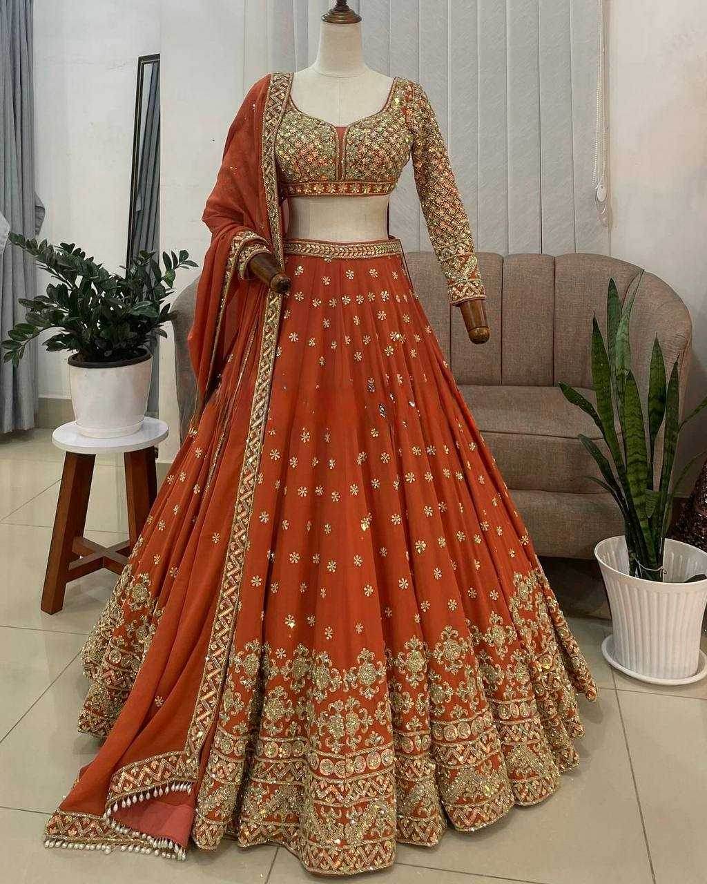 Faux Georgette Embroidered Lehenga Navratri Chaniya Choli - MYLUXURY LANE ENTERPRISE