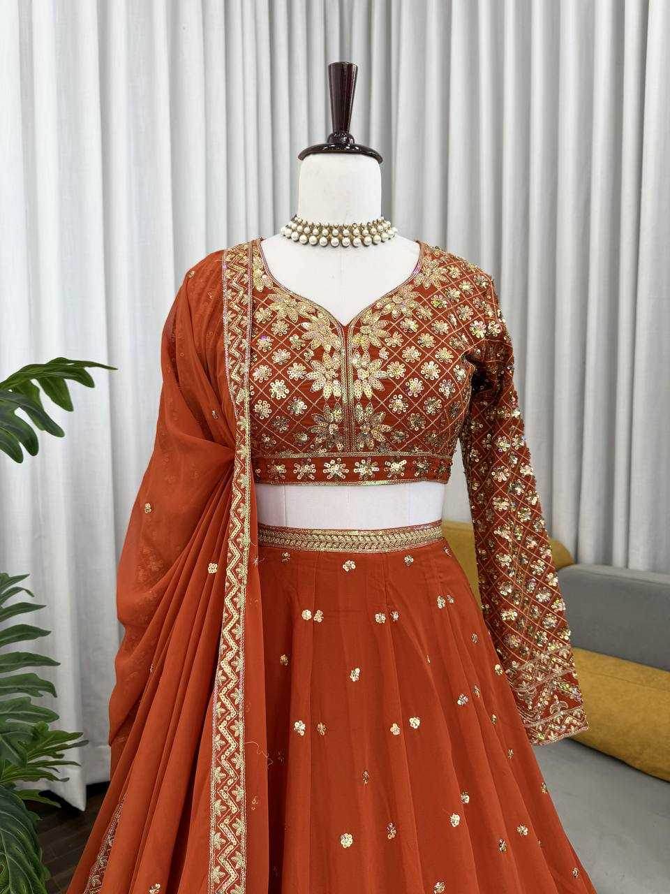 Faux Georgette Embroidered Lehenga Navratri Chaniya Choli - MYLUXURY LANE ENTERPRISE