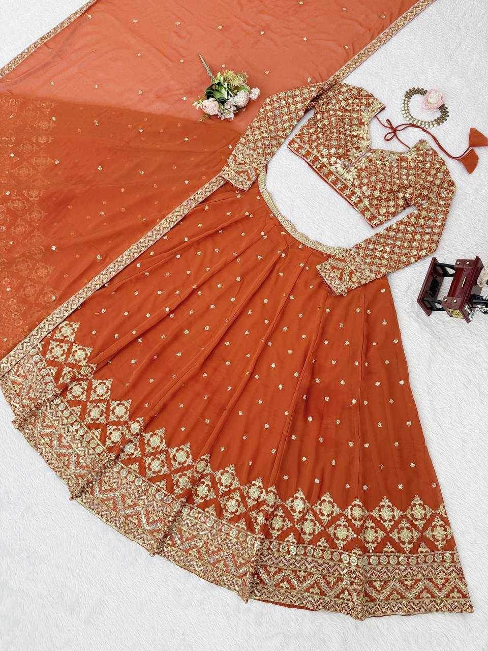 Faux Georgette Embroidered Lehenga Navratri Chaniya Choli - MYLUXURY LANE ENTERPRISE