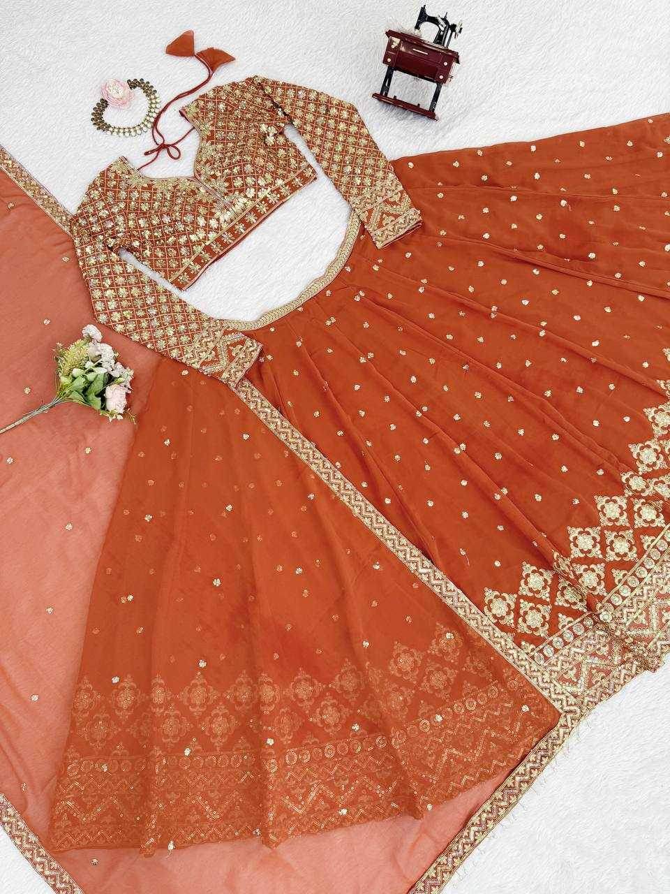 Faux Georgette Embroidered Lehenga Navratri Chaniya Choli - MYLUXURY LANE ENTERPRISE