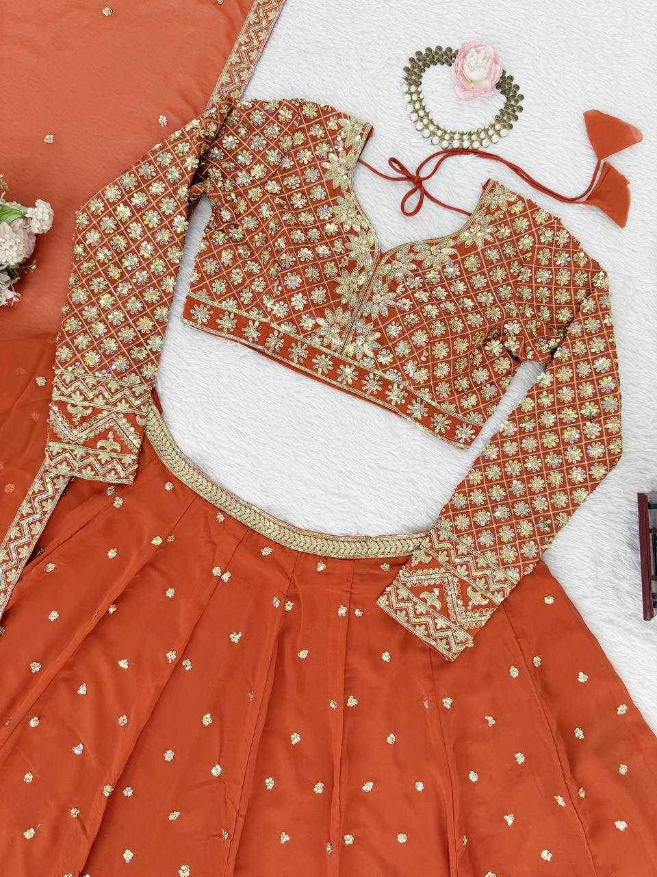 Faux Georgette Embroidered Lehenga Navratri Chaniya Choli - MYLUXURY LANE ENTERPRISE