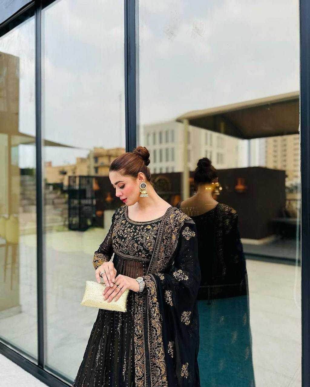 FAUX GEORGETTE LONG SEQUIN GOWN - MYLUXURY LANE ENTERPRISE