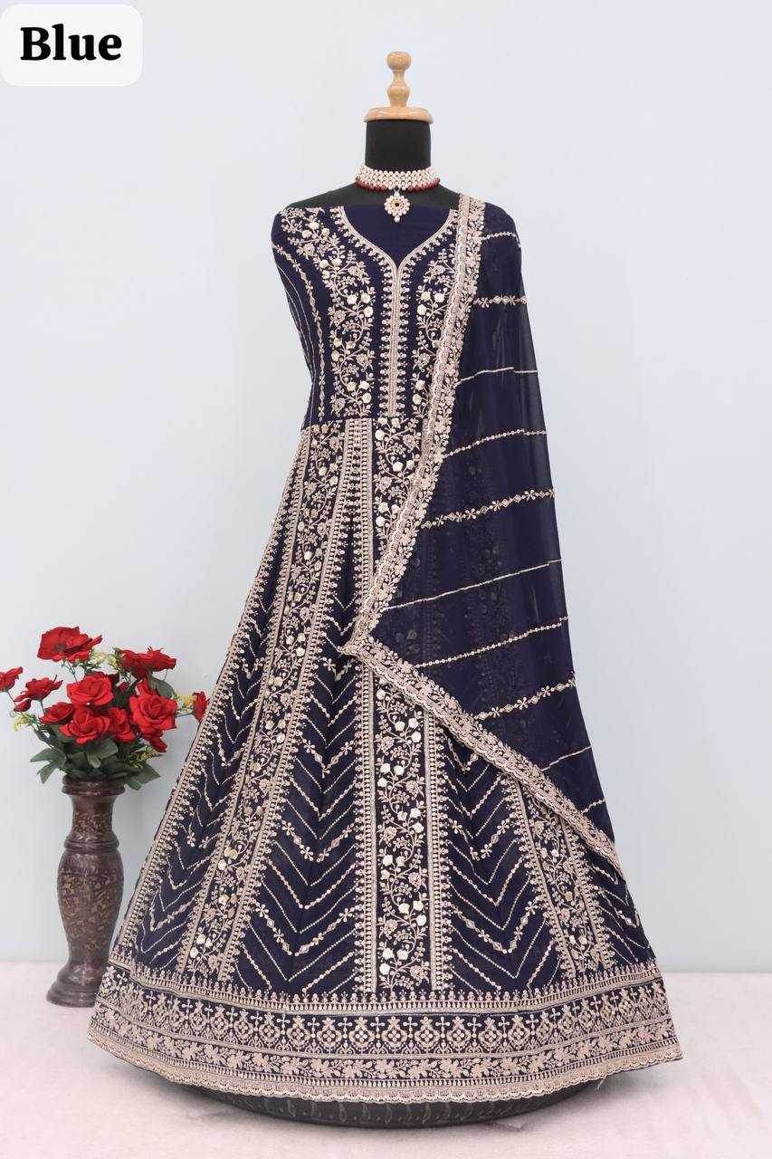 Elegant Faux Georgette Wedding Gown for Timeless Style - MYLUXURY LANE ENTERPRISE