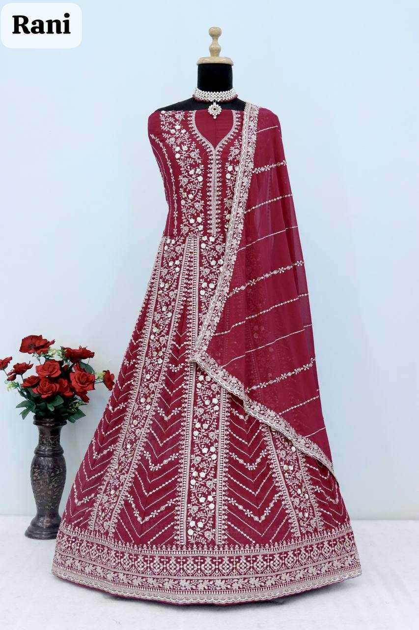 Elegant Faux Georgette Wedding Gown for Timeless Style - MYLUXURY LANE ENTERPRISE