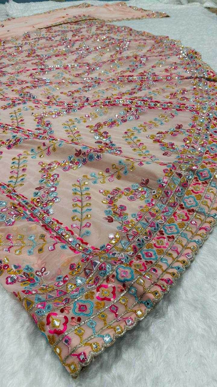 Elegant Faux Georgette Zari Work Lehenga for Women - MYLUXURY LANE ENTERPRISE