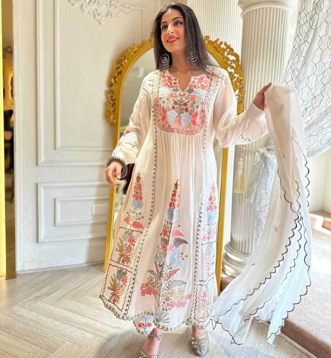 Faux Georgette Embroidery Palazzo Suit - MYLUXURY LANE ENTERPRISE