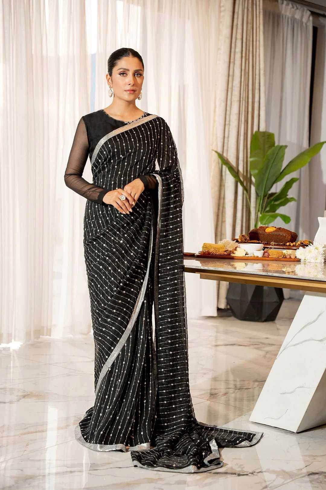 Designer Georgette Sequence Saree - MYLUXURY LANE ENTERPRISE