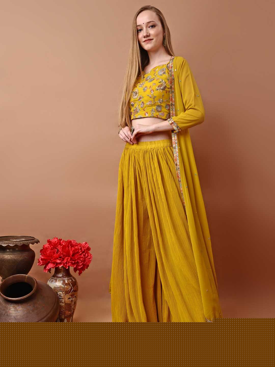 Embroidered Indo-Western Jacket Style Lehenga for Women - MYLUXURY LANE ENTERPRISE