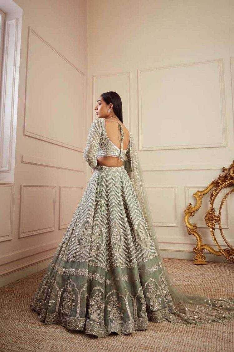 Elegant Zari Work Lehenga with Heavy Sequence Design - MYLUXURY LANE ENTERPRISE