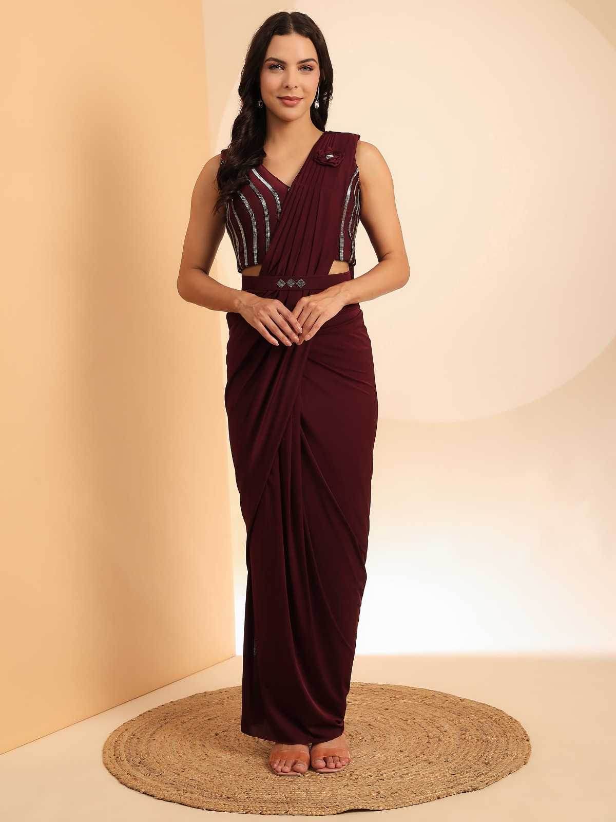 Designer Ready To Wear Party Wear Saree - MYLUXURY LANE ENTERPRISE