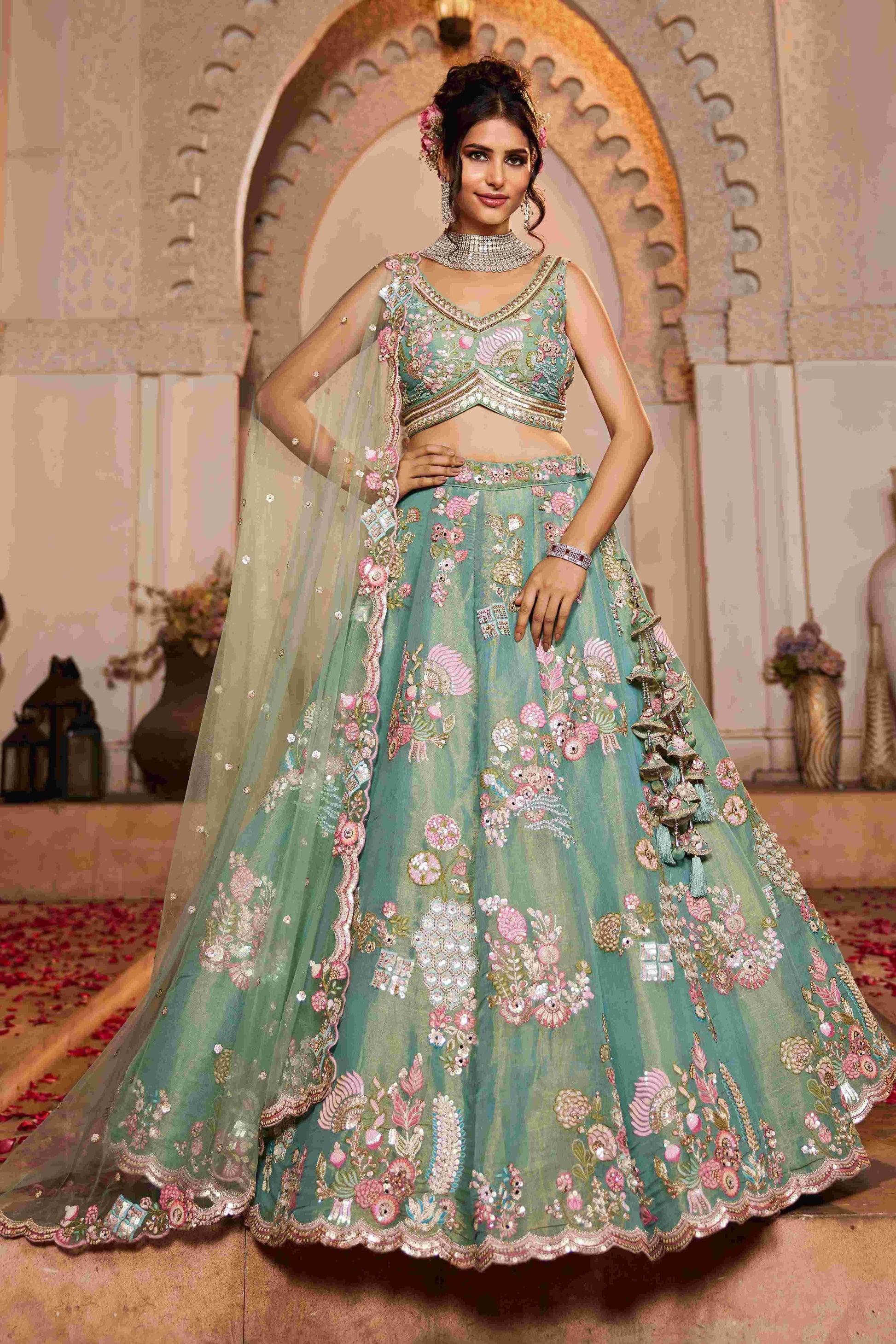 Exquisite Bridal Lehenga Net Lehenga Choli for Brides - MYLUXURY LANE ENTERPRISE