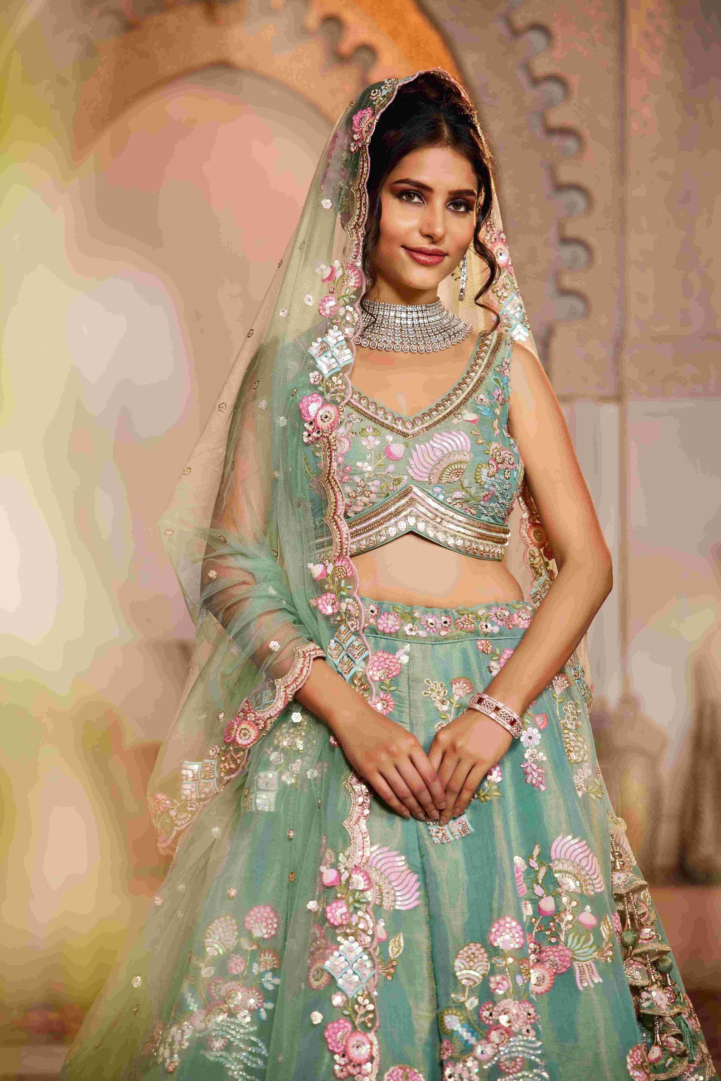 Exquisite Bridal Lehenga Net Lehenga Choli for Brides - MYLUXURY LANE ENTERPRISE