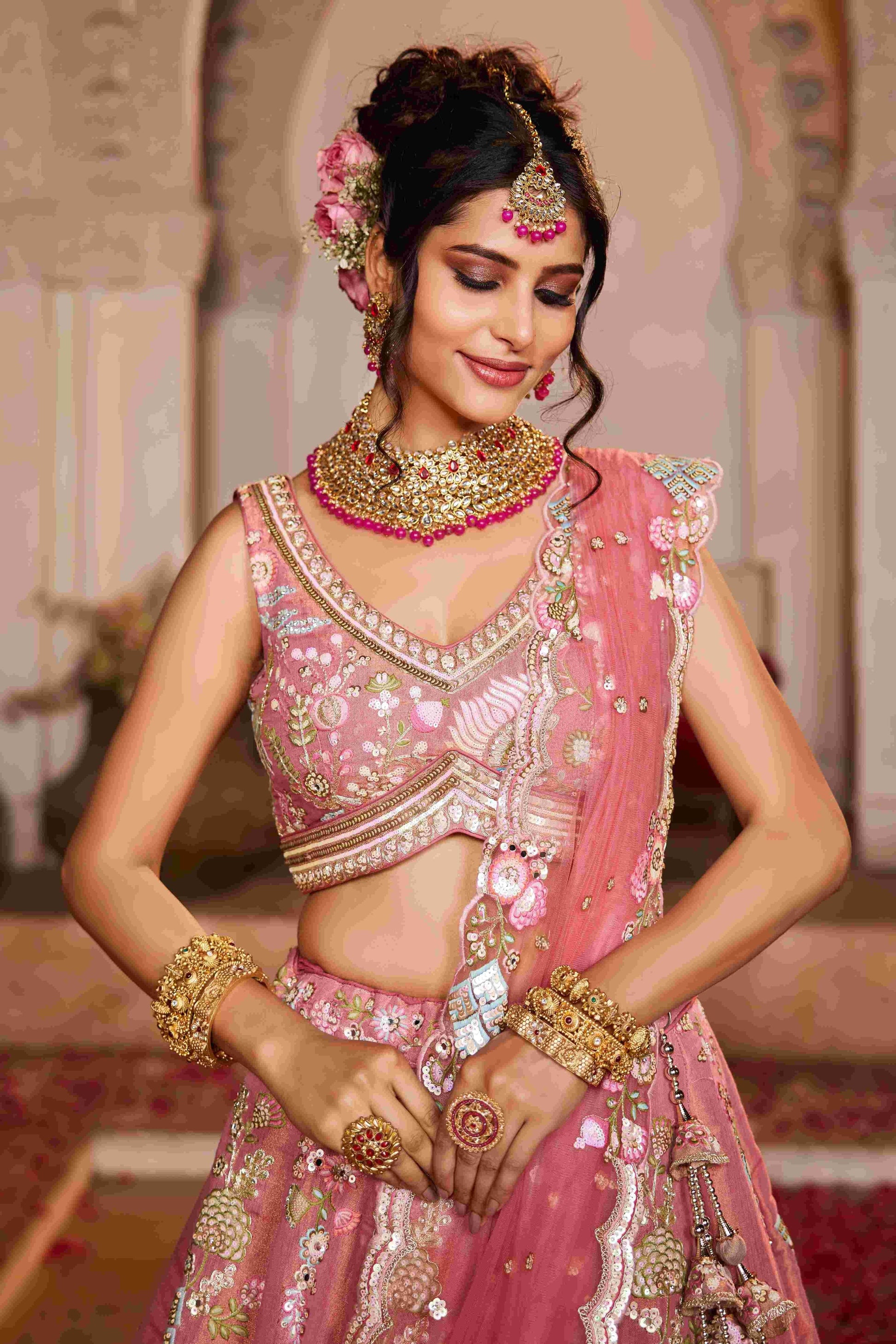 Exquisite Bridal Lehenga Net Lehenga Choli for Brides - MYLUXURY LANE ENTERPRISE