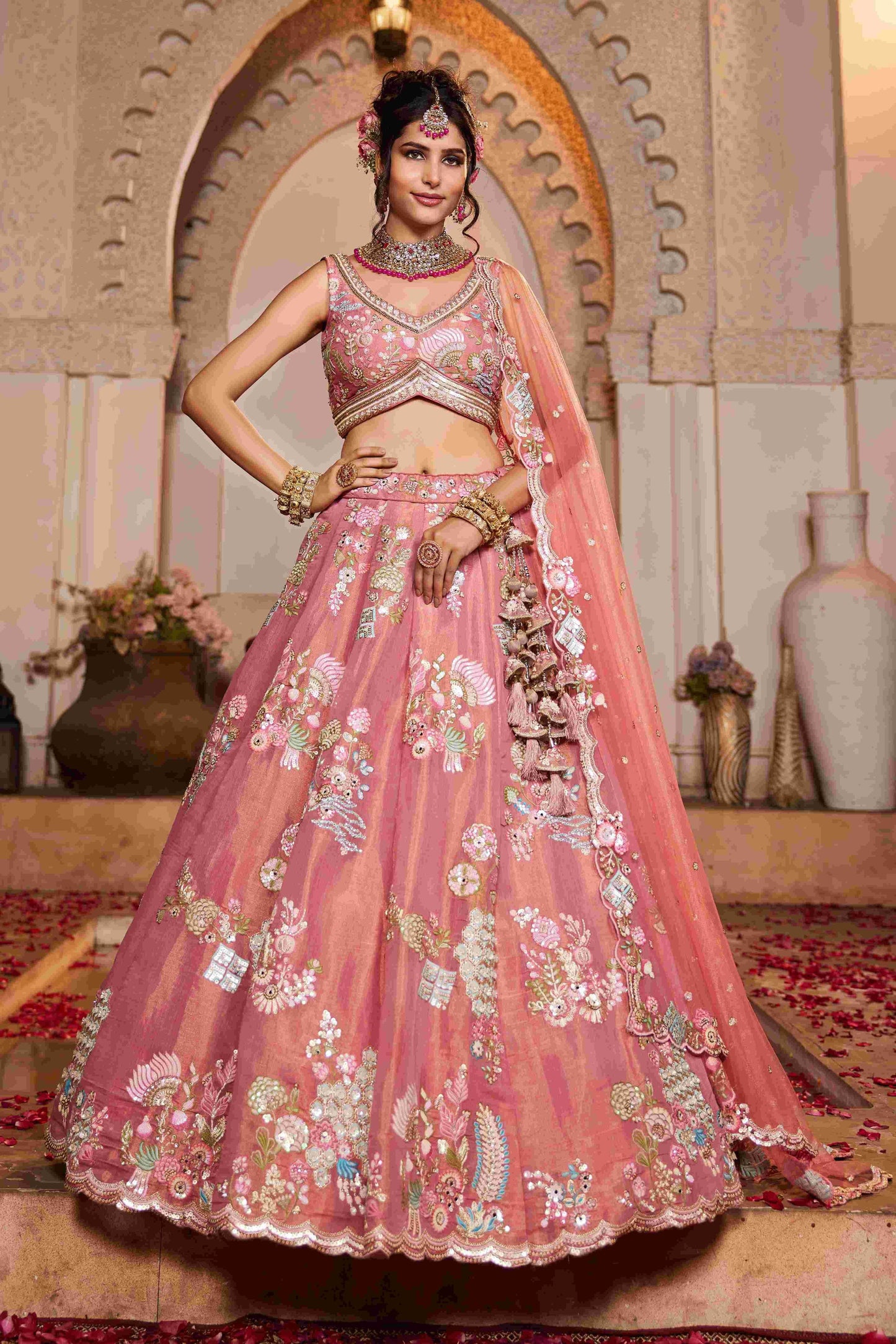 Exquisite Bridal Lehenga Net Lehenga Choli for Brides - MYLUXURY LANE ENTERPRISE