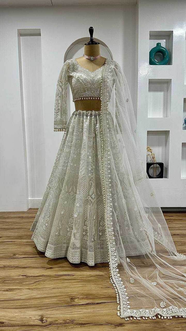 Elegant Thread Work Sequins Lehenga for Special Occasions - MYLUXURY LANE ENTERPRISE