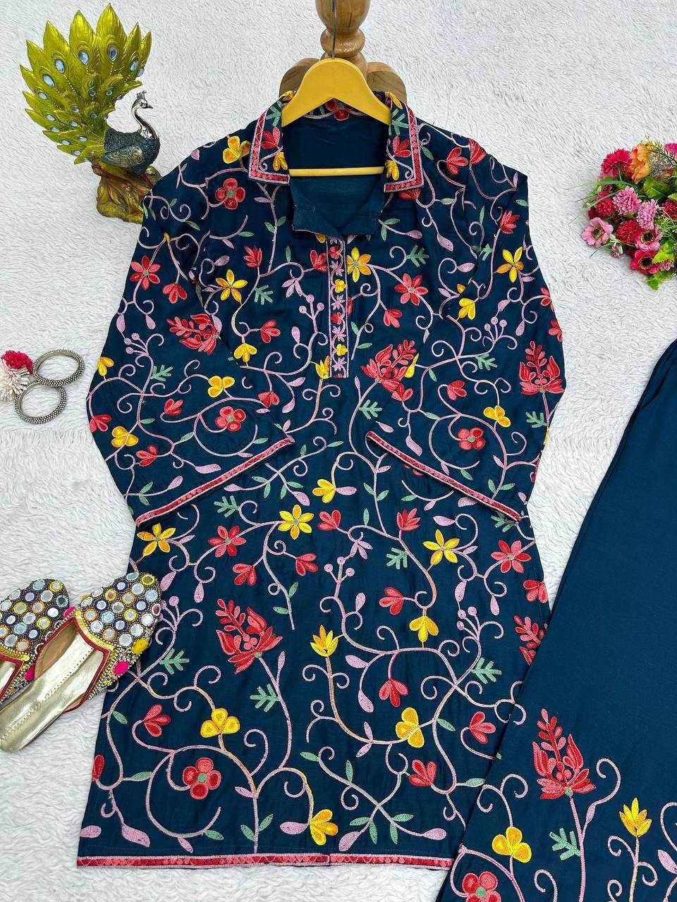 FESTIVE PARTY WEAR RAYON KURTIS WITH BOTTOM FANCY KURTIS - MYLUXURY LANE ENTERPRISE