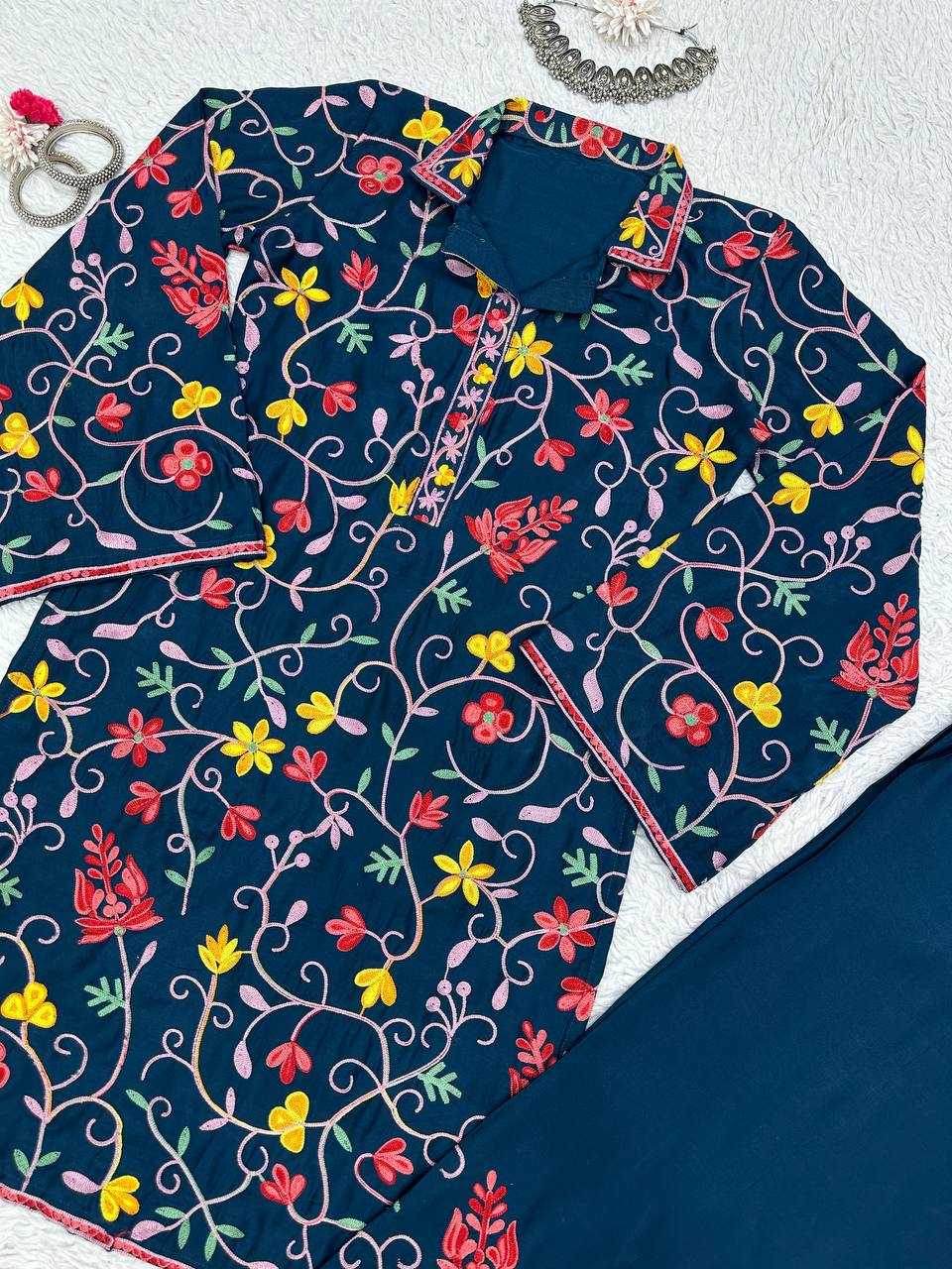 FESTIVE PARTY WEAR RAYON KURTIS WITH BOTTOM FANCY KURTIS - MYLUXURY LANE ENTERPRISE