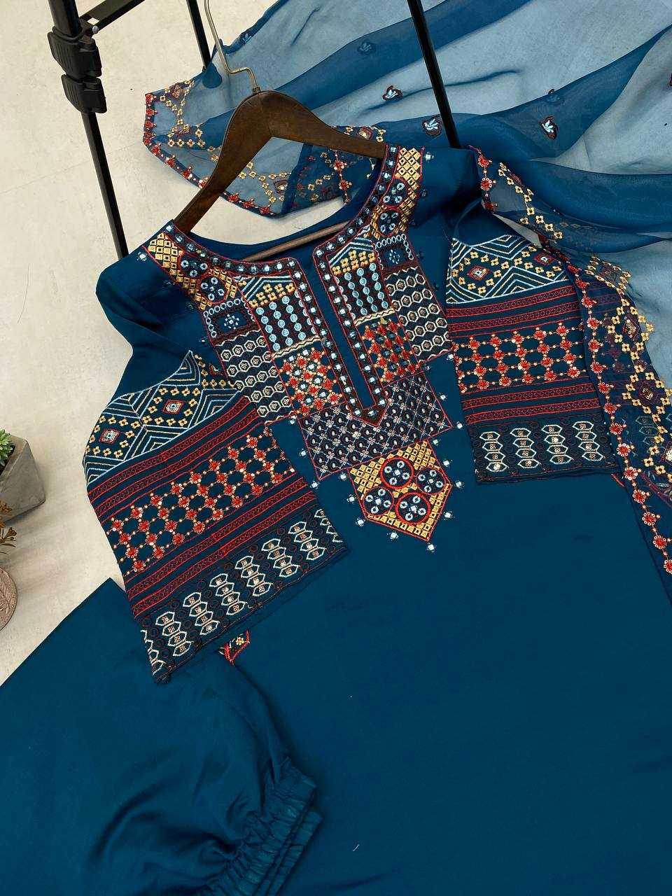 EMBROIDERED DESIGNER SILK SUIT - MYLUXURY LANE ENTERPRISE