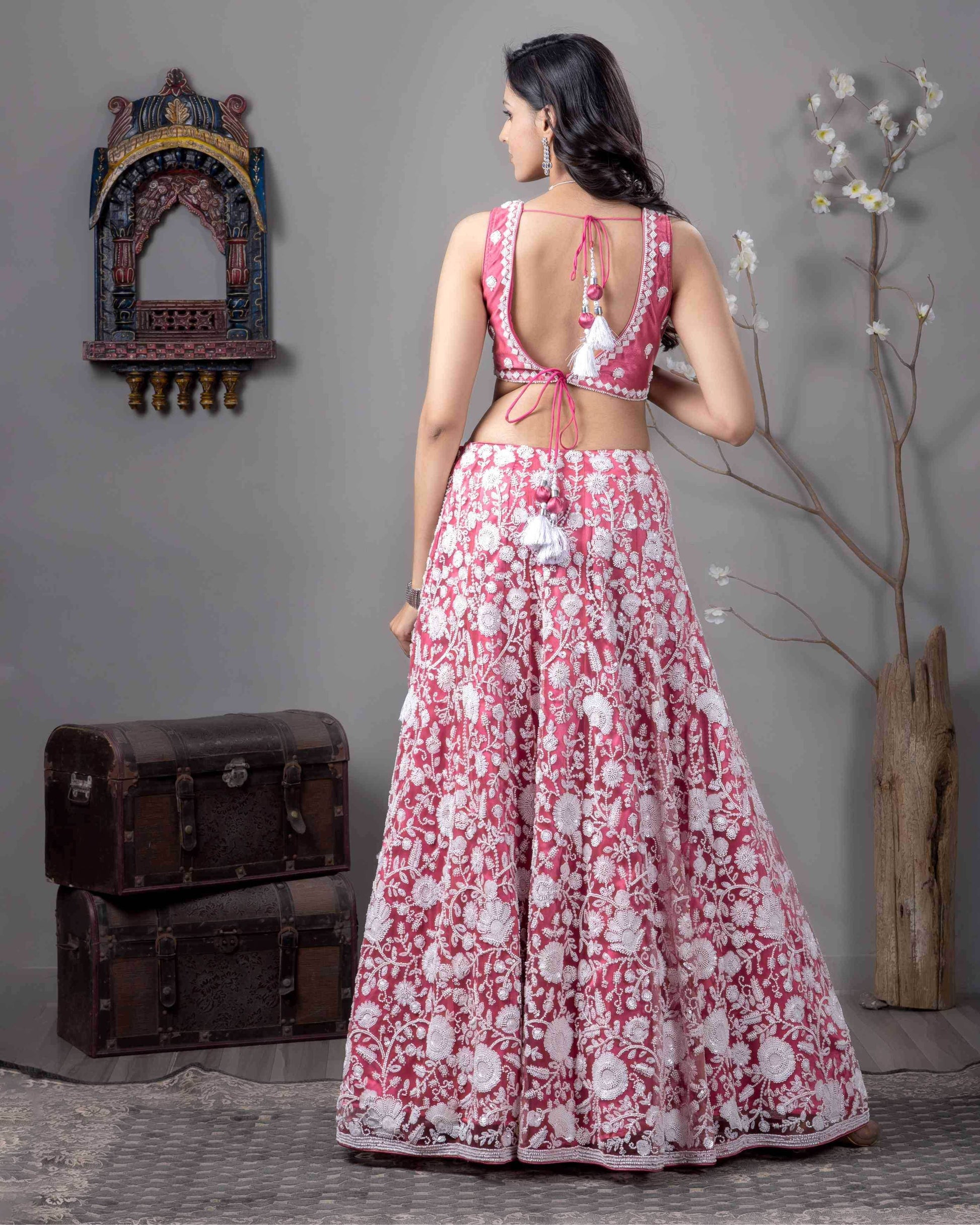 Elegant Satin Silk Sangeet Lehenga for Festive Occasions - MYLUXURY LANE ENTERPRISE