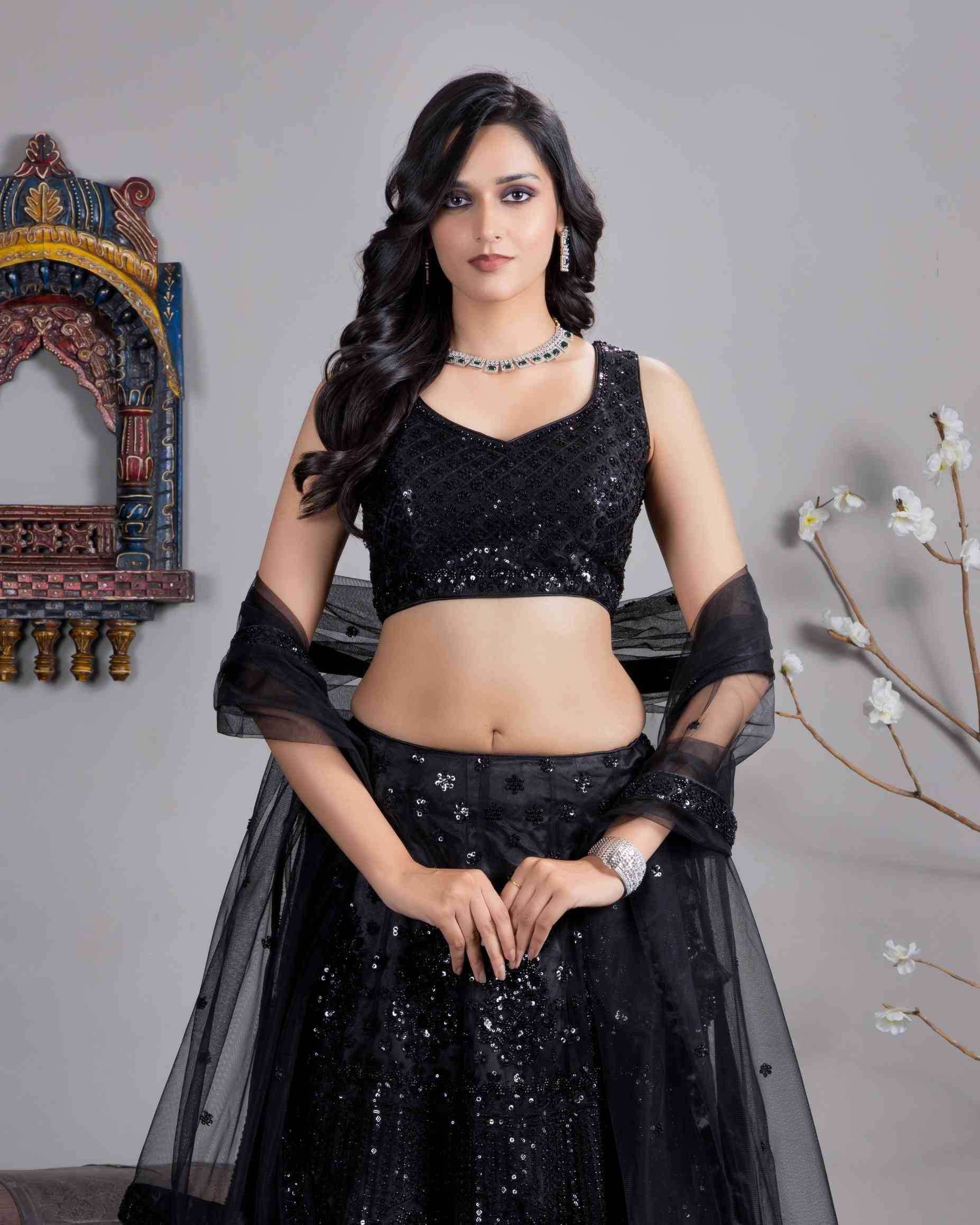 Elegant Satin Silk Sangeet Lehenga for Festive Occasions - MYLUXURY LANE ENTERPRISE
