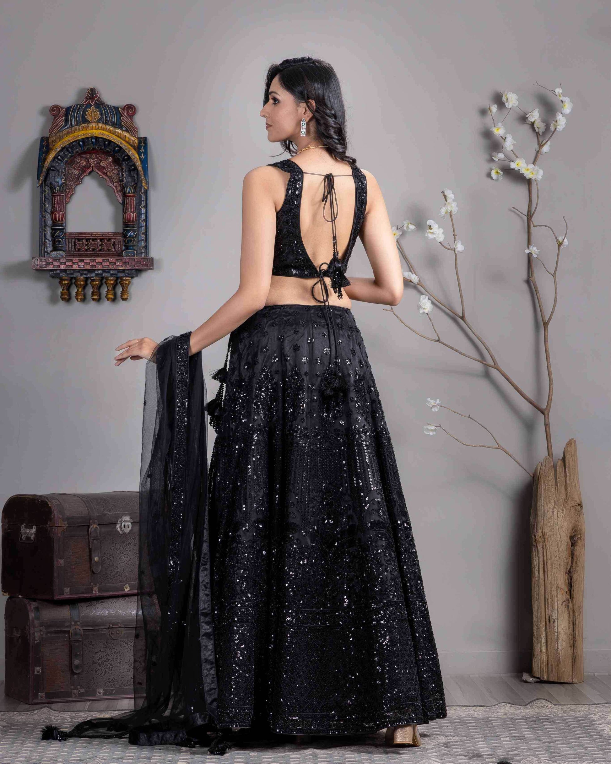 Elegant Satin Silk Sangeet Lehenga for Festive Occasions - MYLUXURY LANE ENTERPRISE
