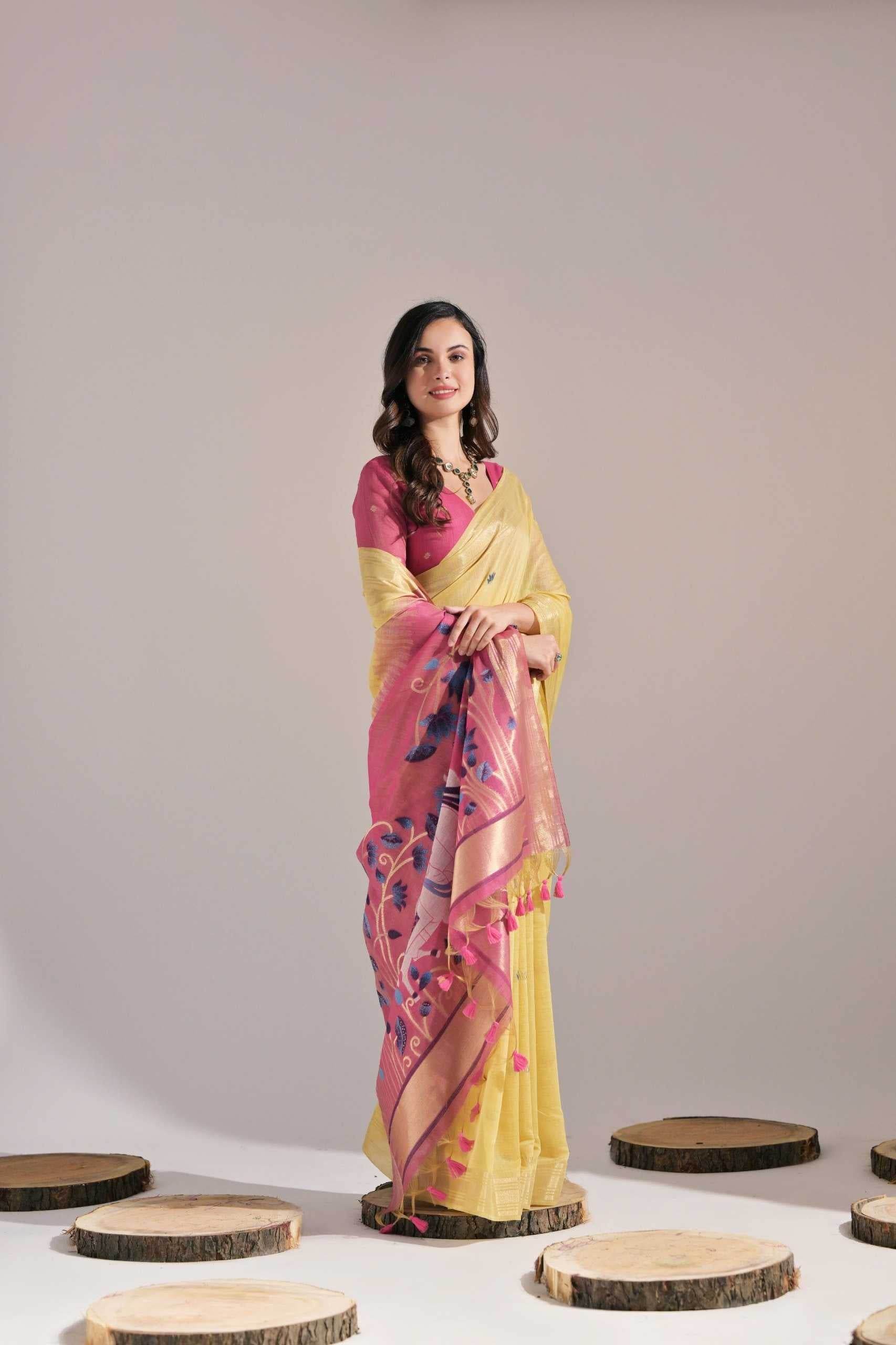 Cotton Zari Sarees Manufacturer - MYLUXURY LANE ENTERPRISE