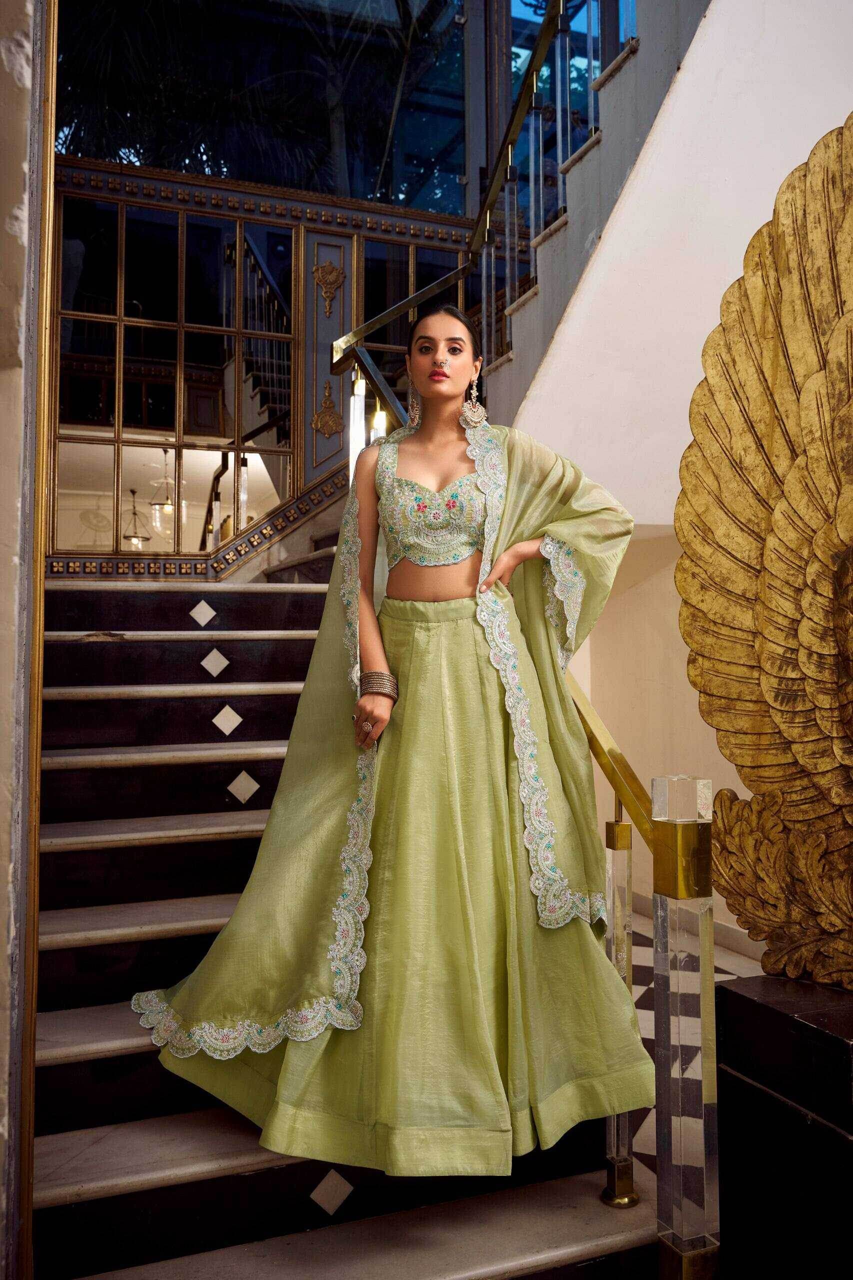 Elegant Soft Gold Lehenga for Weddings and Festivals - MYLUXURY LANE ENTERPRISE