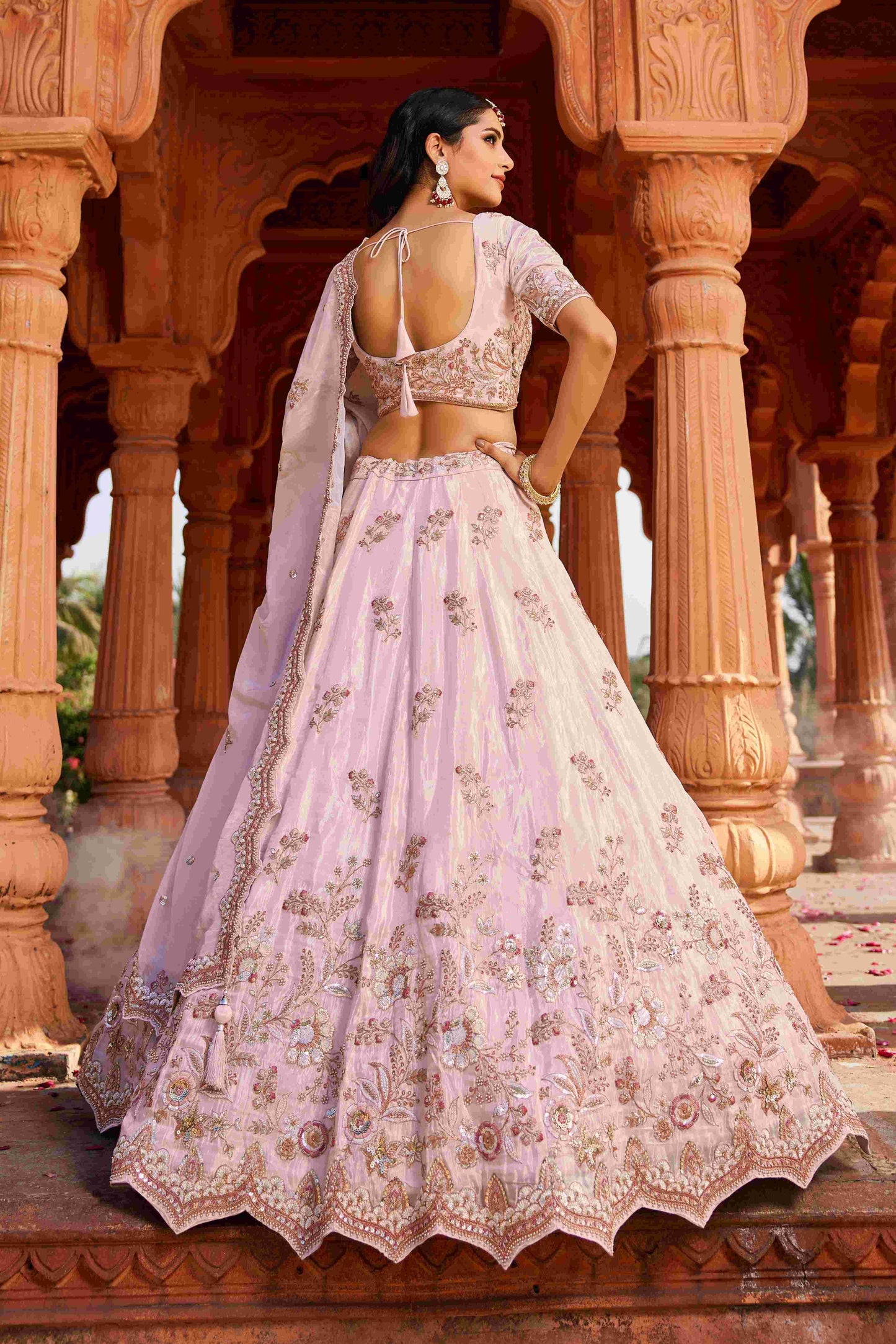 Exquisite Tissue Bridal Silk Lehenga for Elegant Weddings - MYLUXURY LANE ENTERPRISE