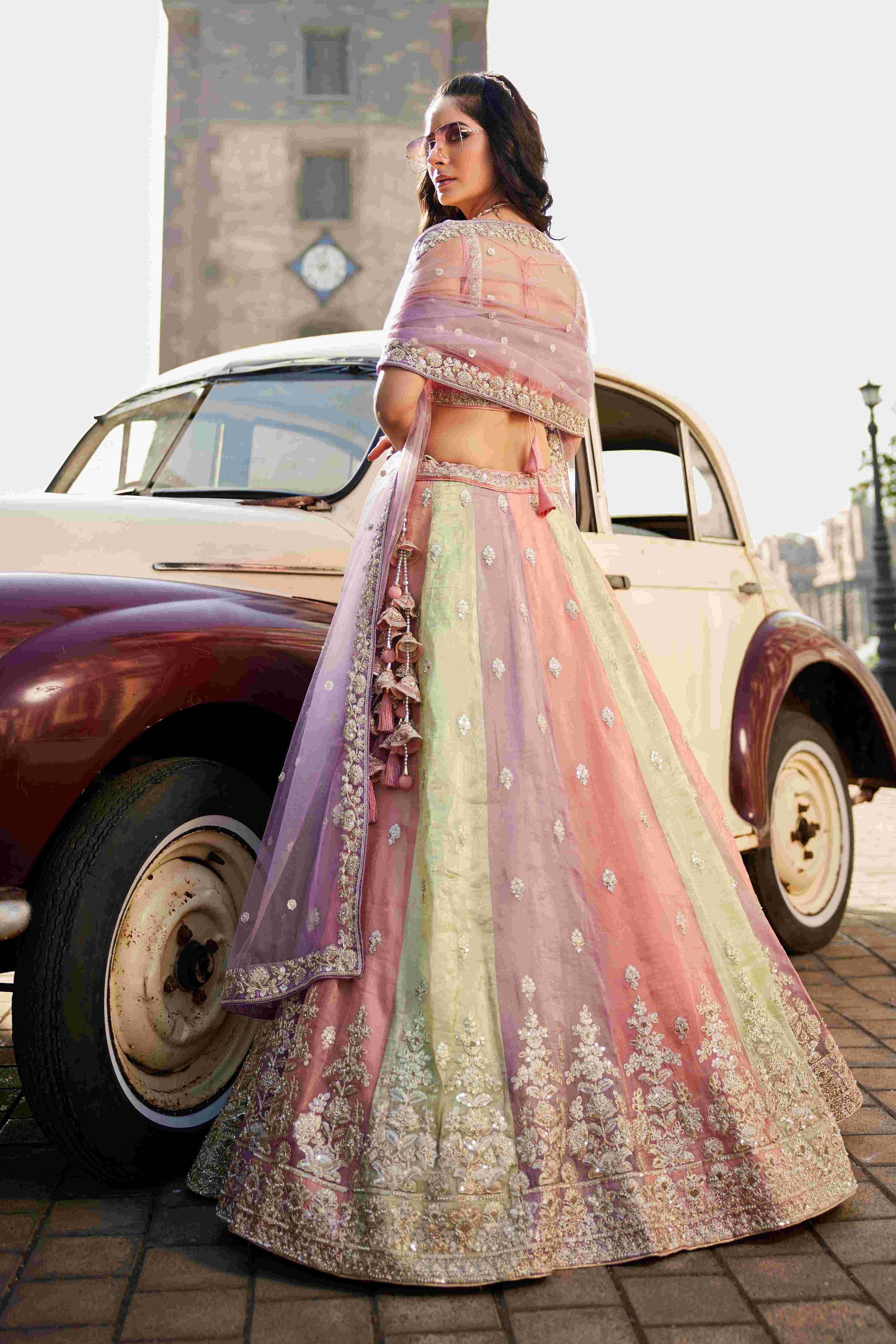 Exquisite Tissue Designer Lehenga for Elegant Occasions - MYLUXURY LANE ENTERPRISE