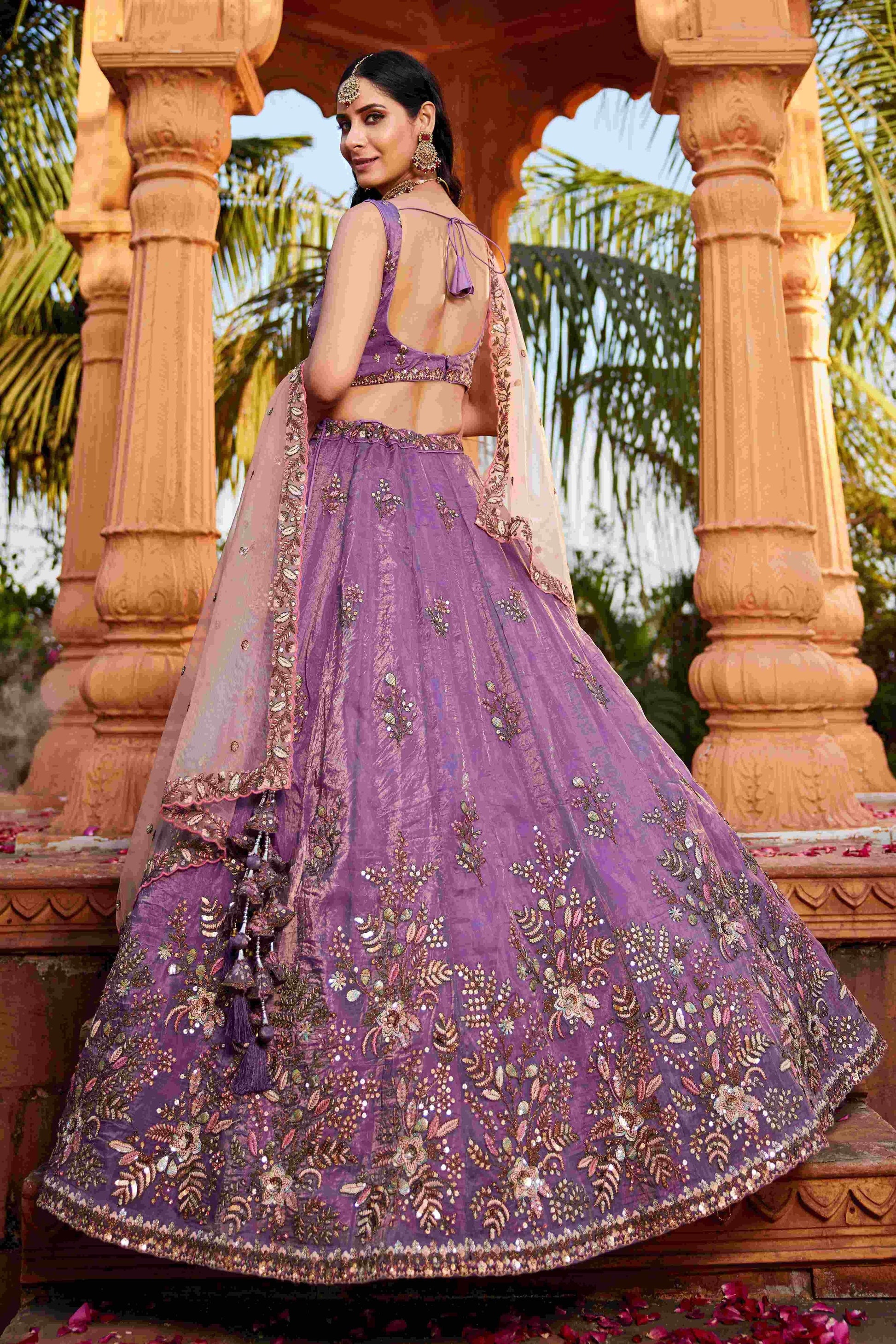Elegant Tissue Designer Lehenga for Festive Occasions - MYLUXURY LANE ENTERPRISE