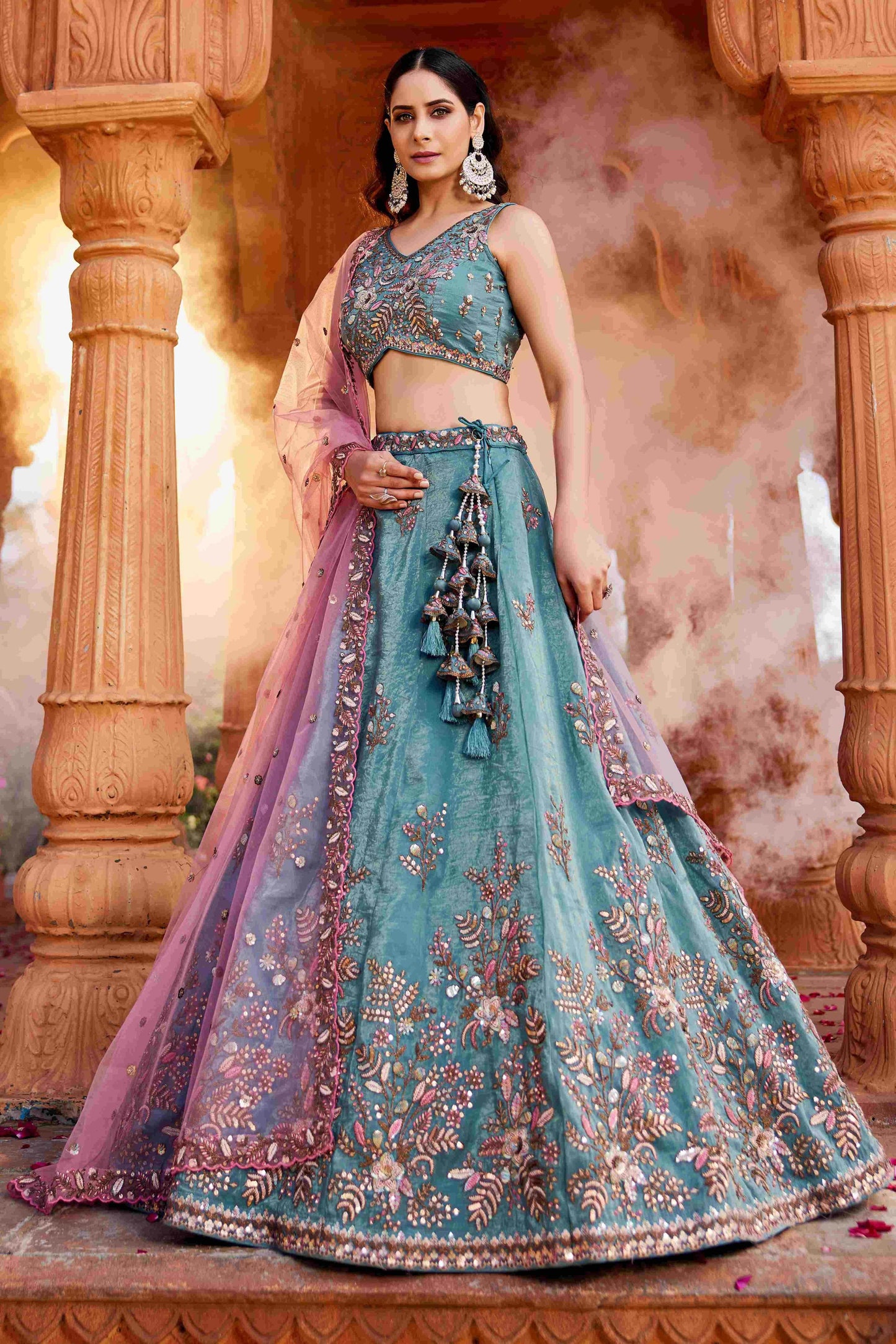 Elegant Tissue Designer Lehenga for Festive Occasions - MYLUXURY LANE ENTERPRISE